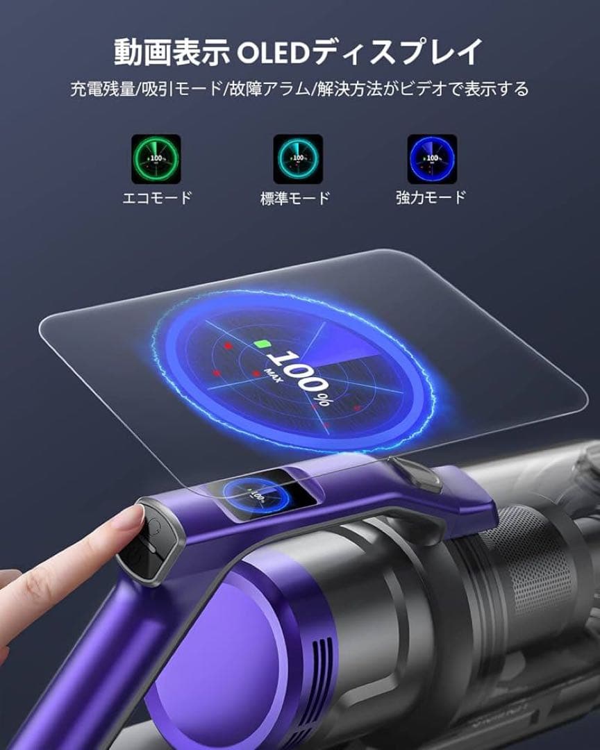 HONITURE S14 コードレス掃除機、33000pa掃除機、サイクロン、最