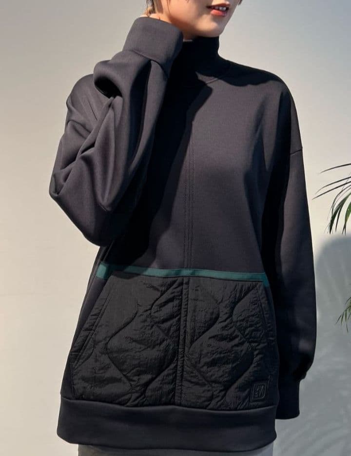 m*☆様 セール中❗UN3D キルティングドッキングスウェット　黒