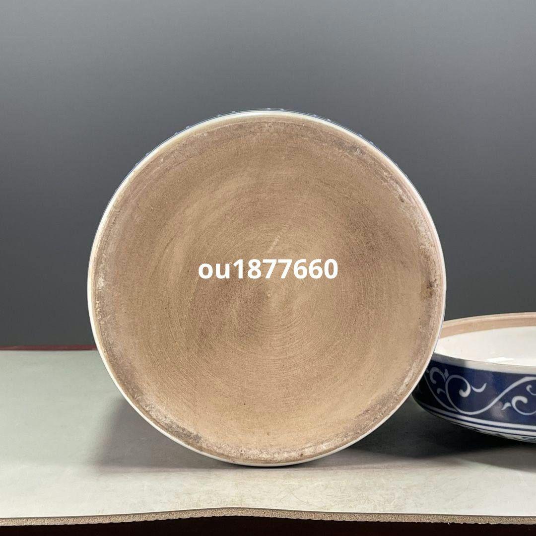 清乾隆鯖花卉図紋蓋缶 景徳鎮 陶磁器 装飾品 現代工芸品美術品 置物