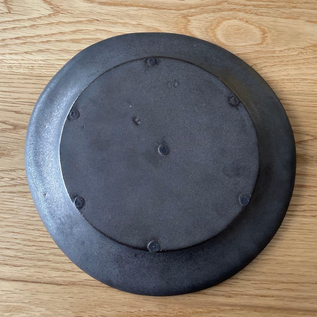 【安藤雅信】　ピューター写皿 L（黒錆釉）