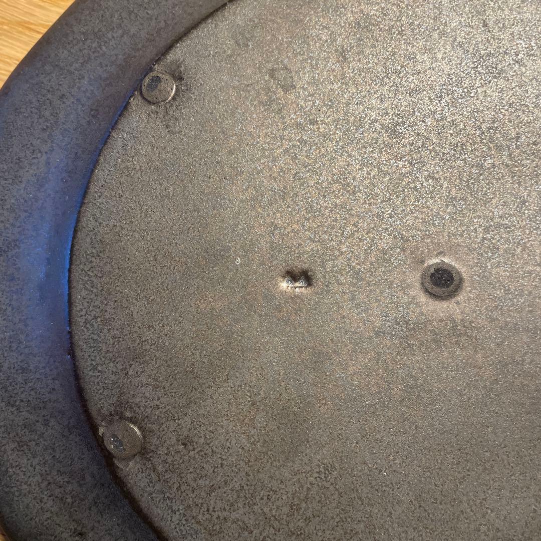 【安藤雅信】　ピューター写皿 L（黒錆釉）