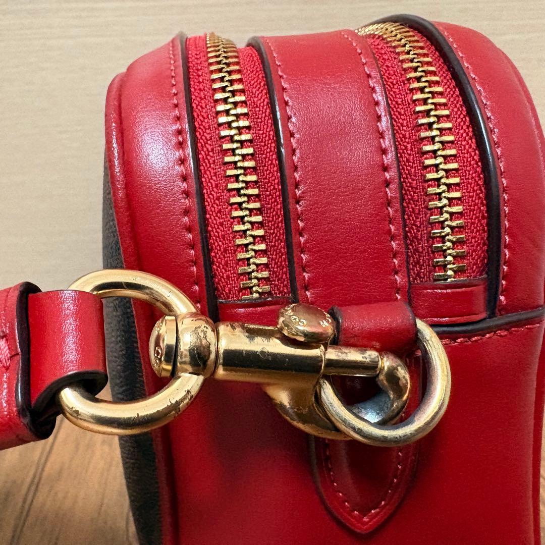 Coach ショルダーバッグ 中型 ブラウン/レッド