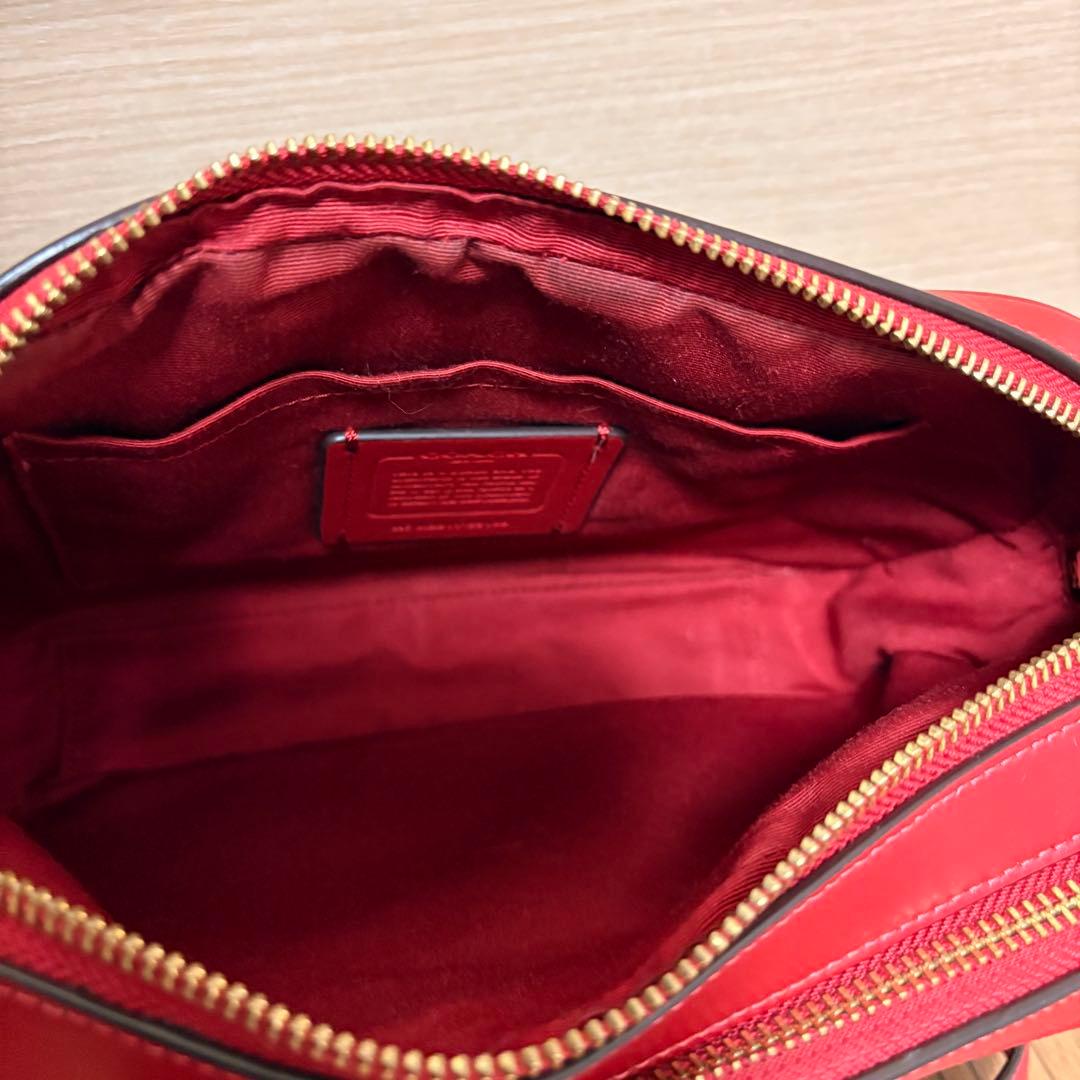 Coach ショルダーバッグ 中型 ブラウン/レッド