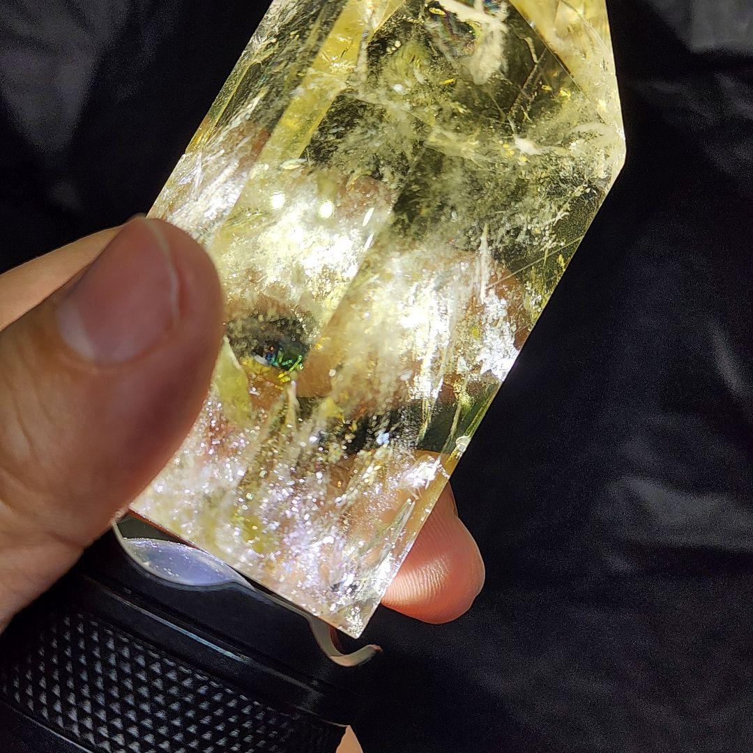 爆虹入り＆ファントム完璧 黄金シトリン ポイント 天然石パワーストーン