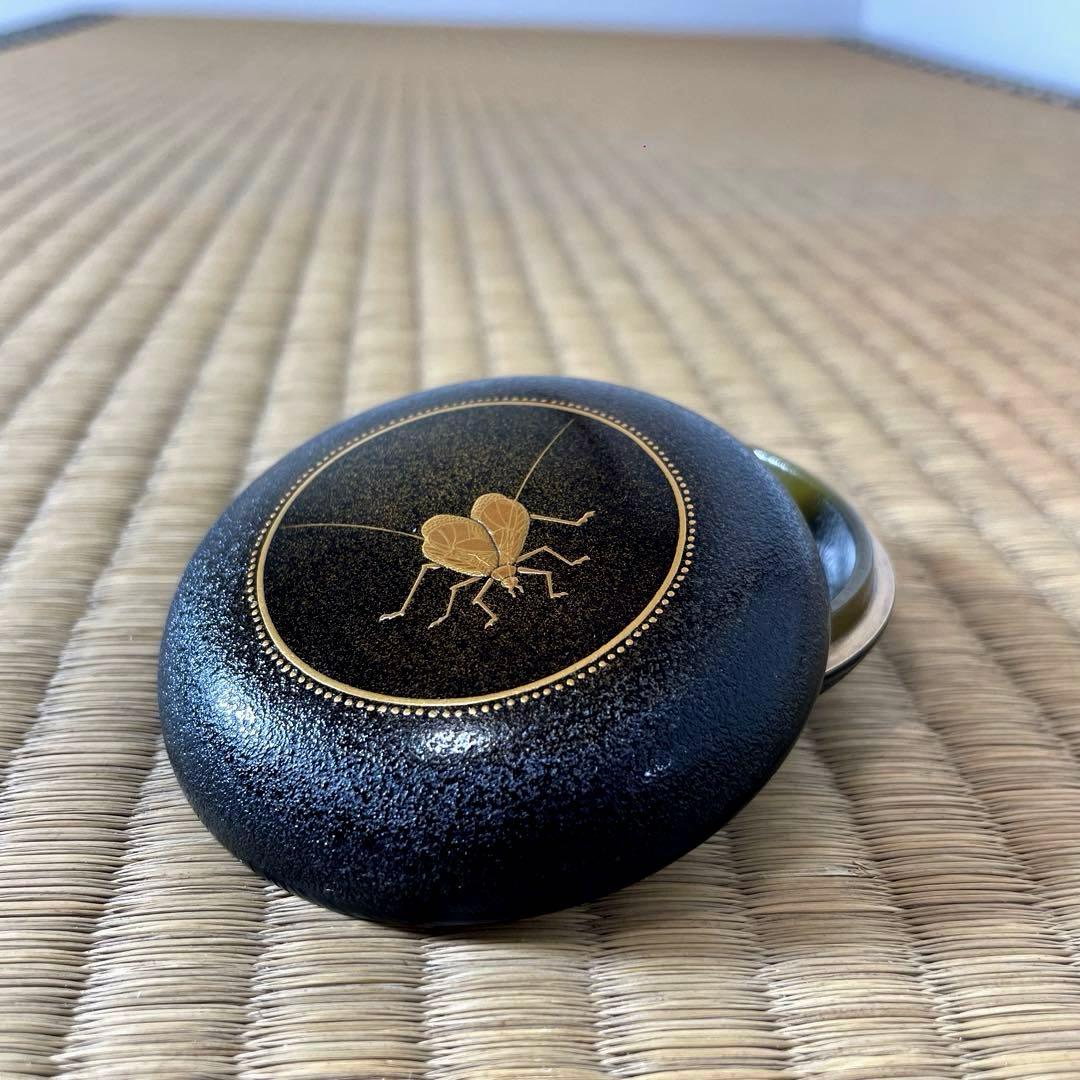 #XG442 本漆・金蒔絵・鈴虫・香合・香道・茶道具・骨董