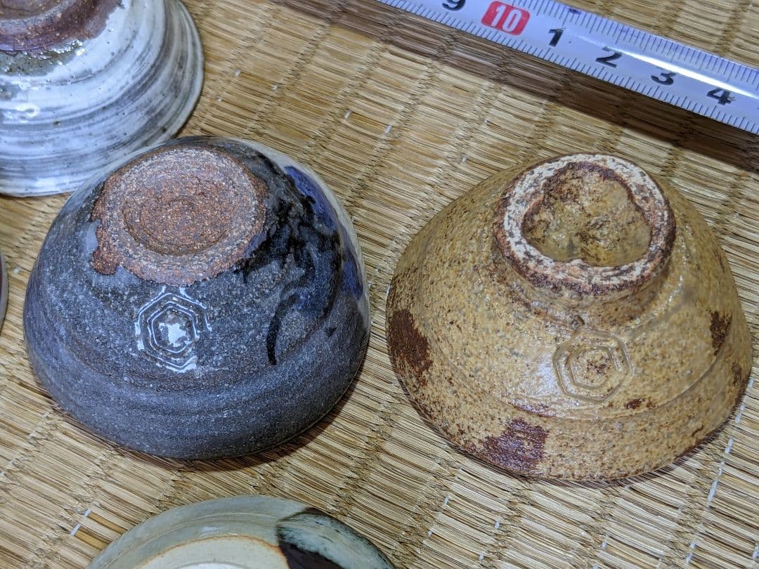 ♦京焼 清水六兵衛窯 色変わり酒器 小盃五種 黄瀬戸 唐津 赤絵九谷 共箱骨董品