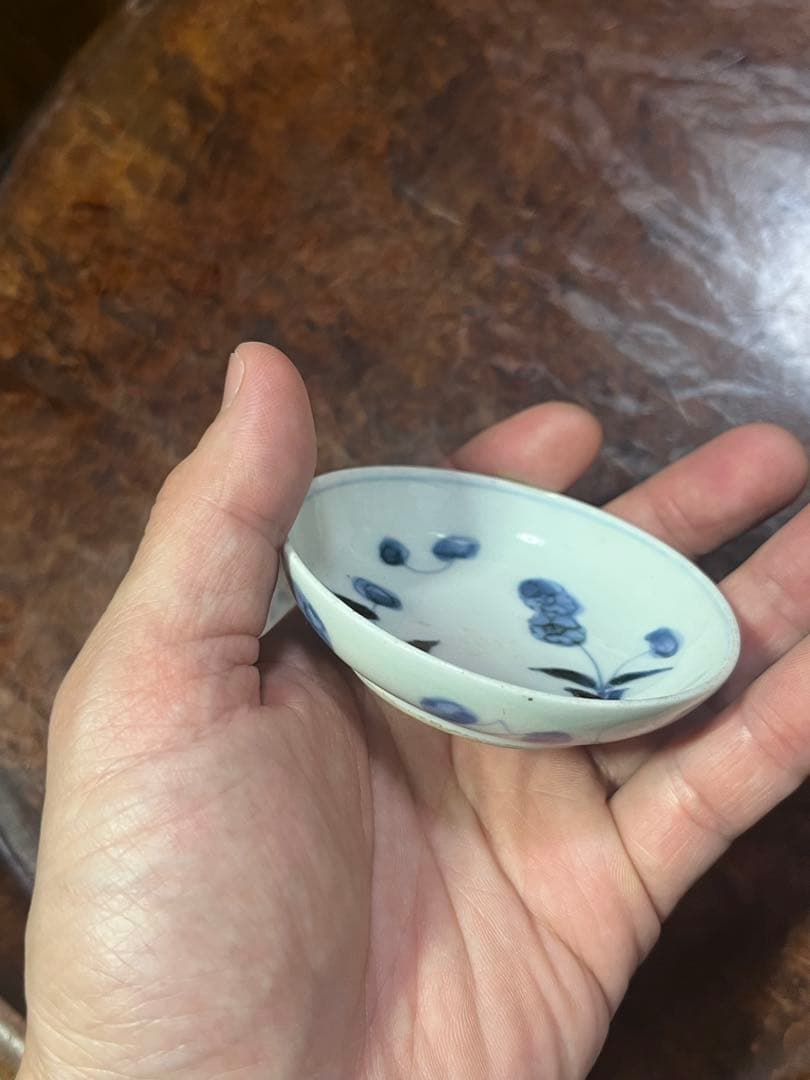 古伊万里　藍九谷　無傷完品　藍柿右衛門　豆皿　小皿　民藝　民芸　平盃　くらわんか