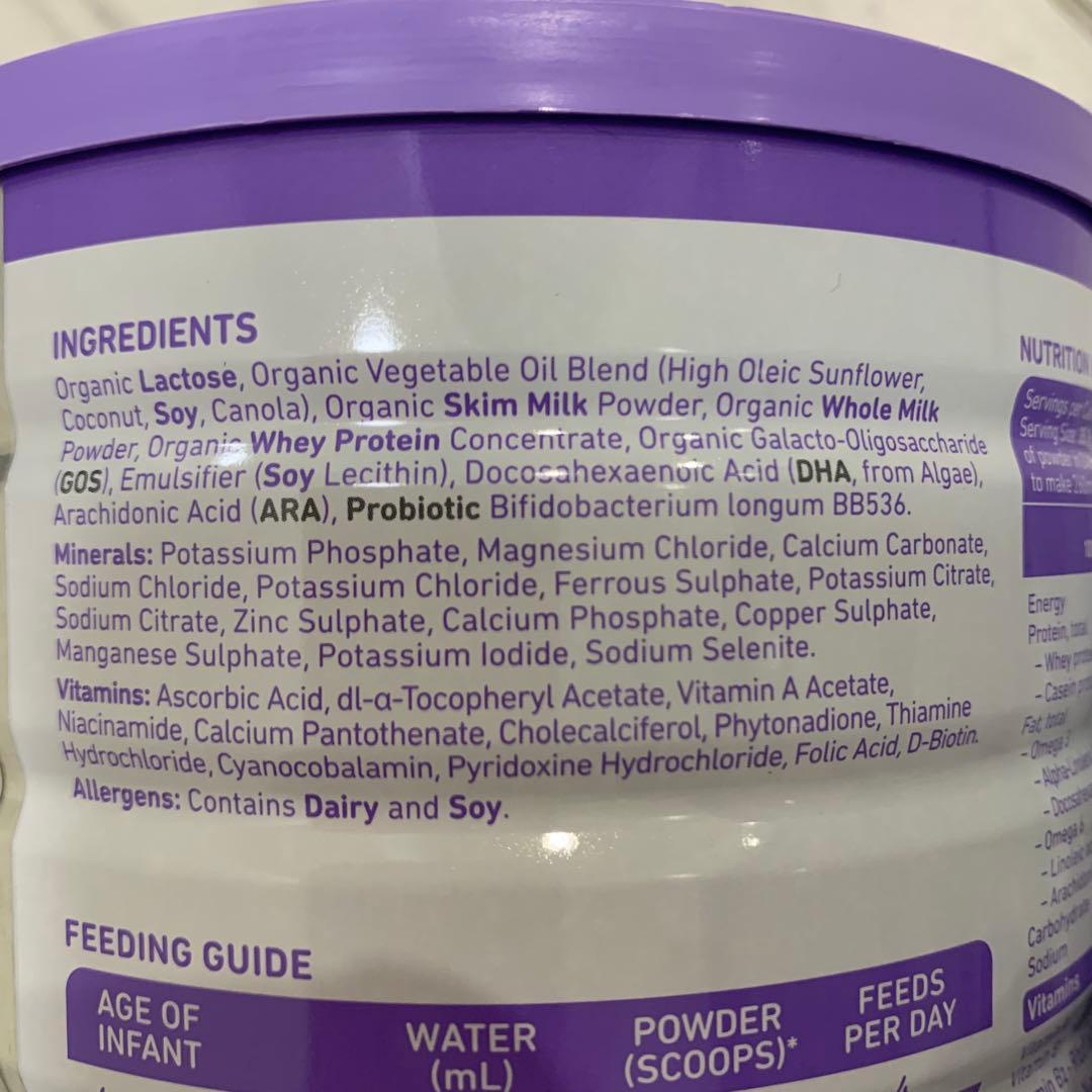 bubsOrganicバブズバブス粉ミルク800gステップ2(6〜12ヶ月)×4