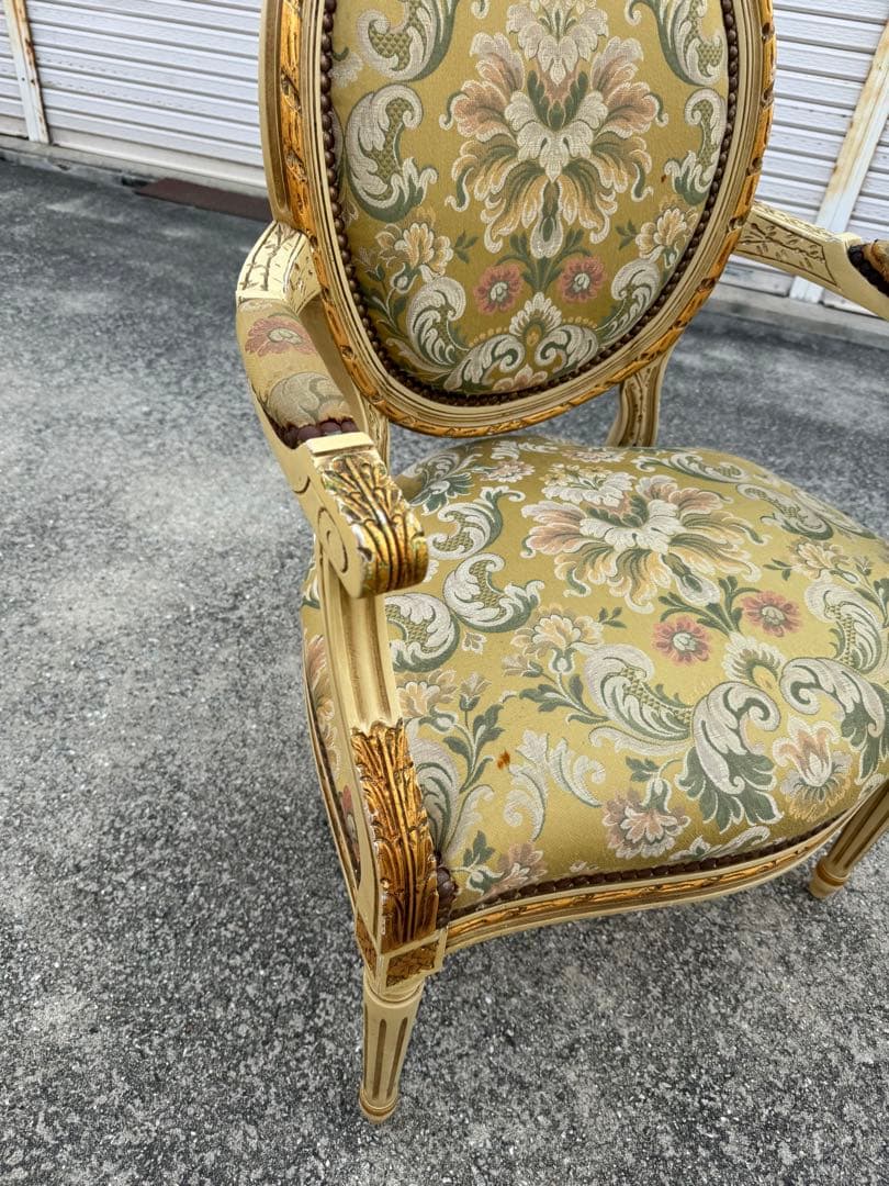 B イギリスアンティーク アームチェア ゴブラン 英国家具