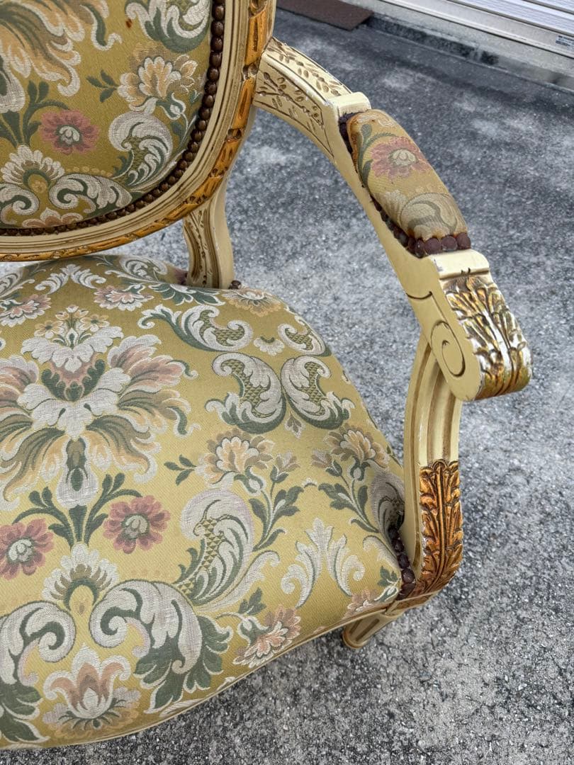 B イギリスアンティーク アームチェア ゴブラン 英国家具