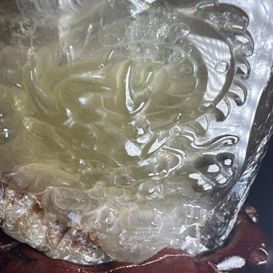 【コレクション】スモーキーシトリン　観音彫物　台座付