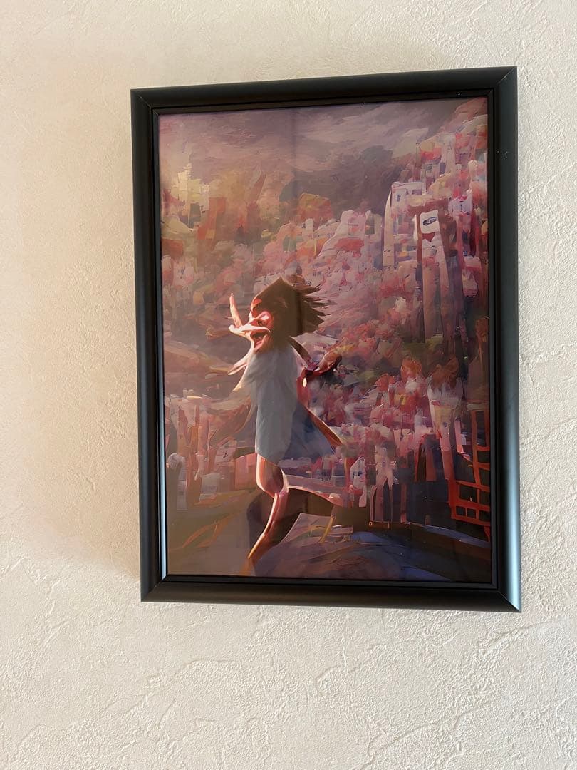 絵画、デジタルアート、風の妖精の少女　版画　写真