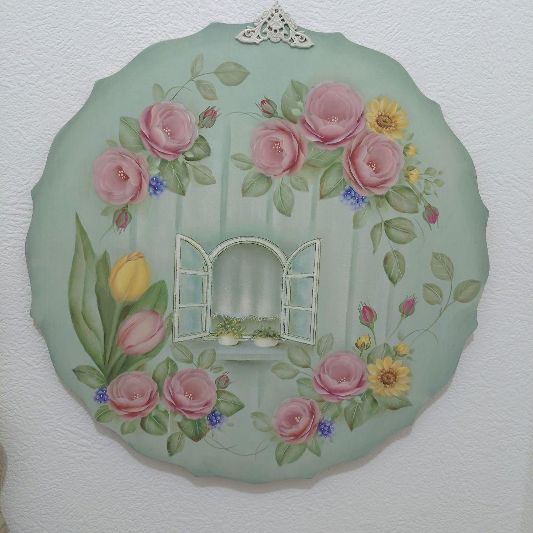 スカラップボード　両面描き　トールペイント作品