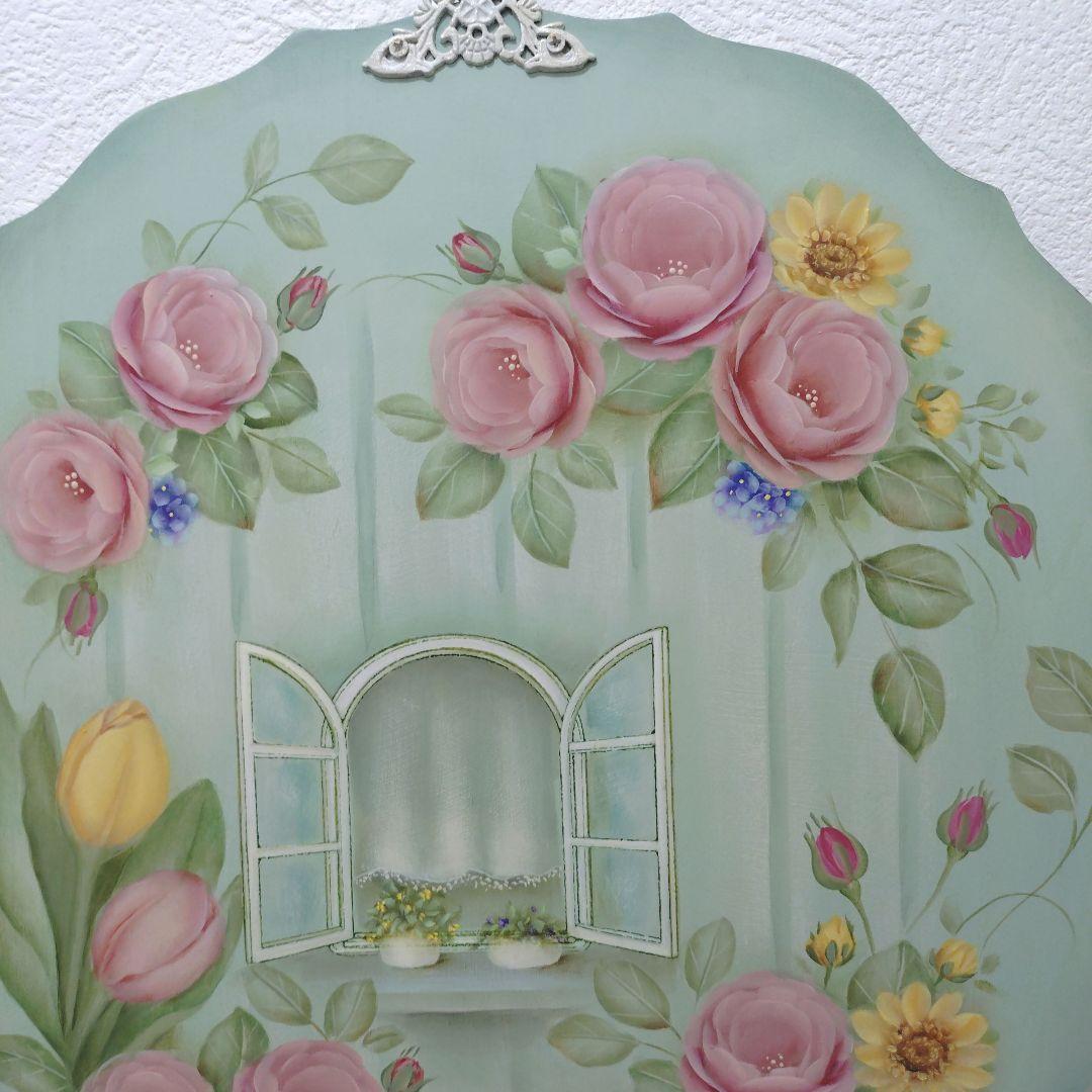 スカラップボード　両面描き　トールペイント作品