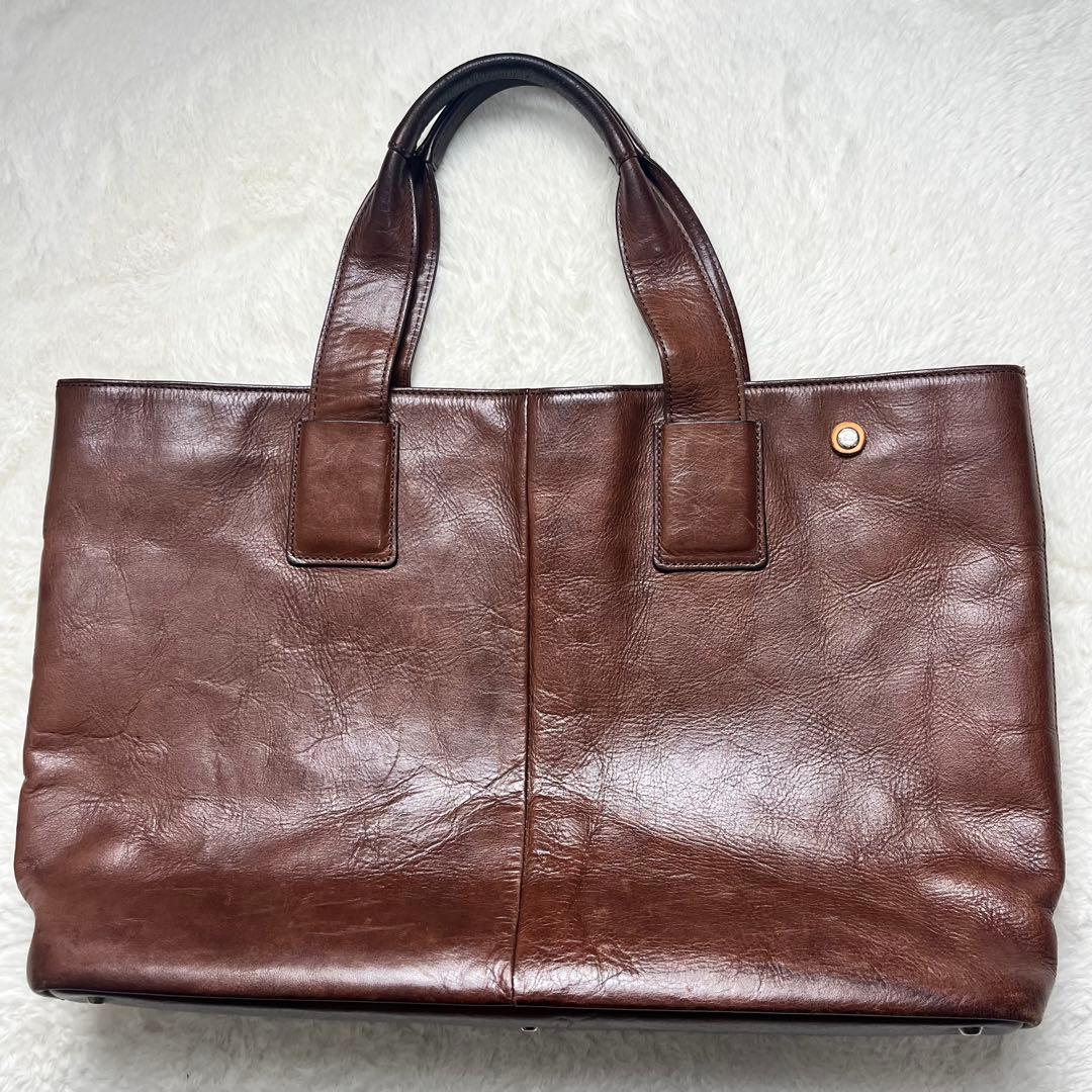 いじゅfico GANZO レザー 3wayブリーフケース　ブラウン