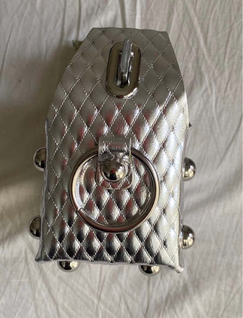 【MASU】25aw LEATHER CAKE BAG シルバー　大きいサイズ