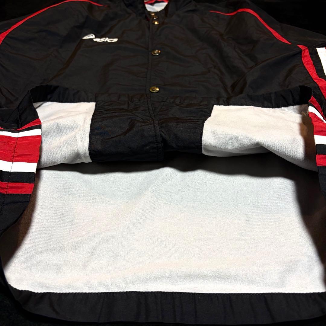 状態◎【asics／アシックス】ナイロンジャージ上下セット 刺繍ロゴ スポーツ