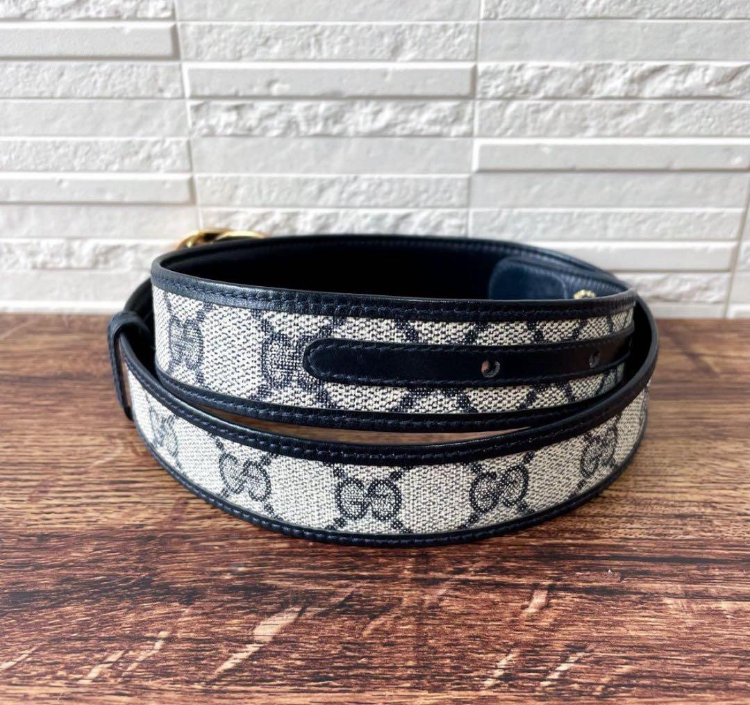 グッチ GG スプリーム インターロッキング PV C× レザー ベルト