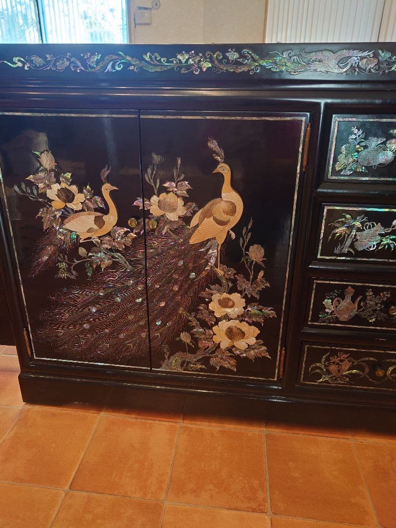 螺鈿細工　サイドボード　キャビネット　送料込みに変更