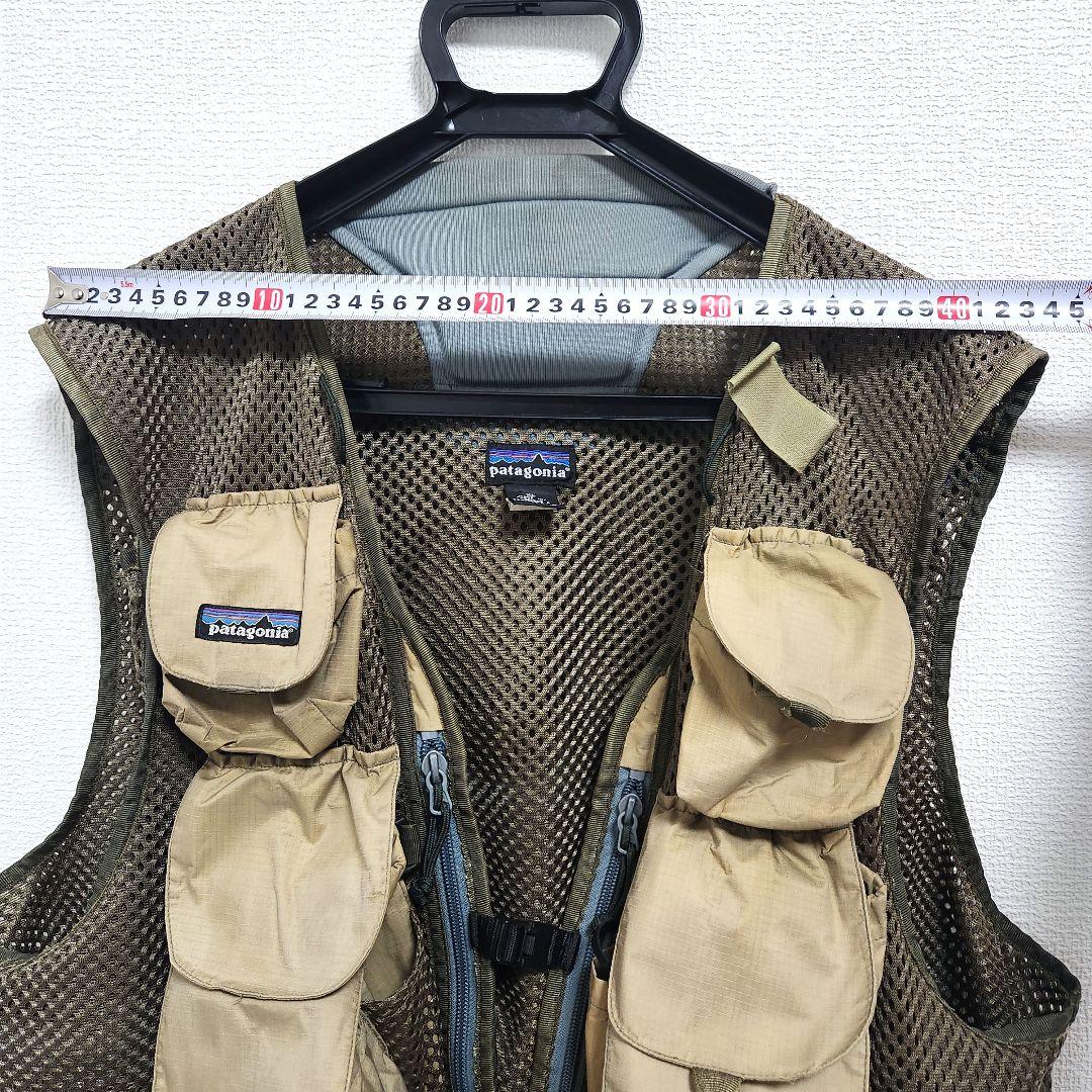 Patagonia メッシュフィッシングベスト ベージュ ブラウン　バーチカル