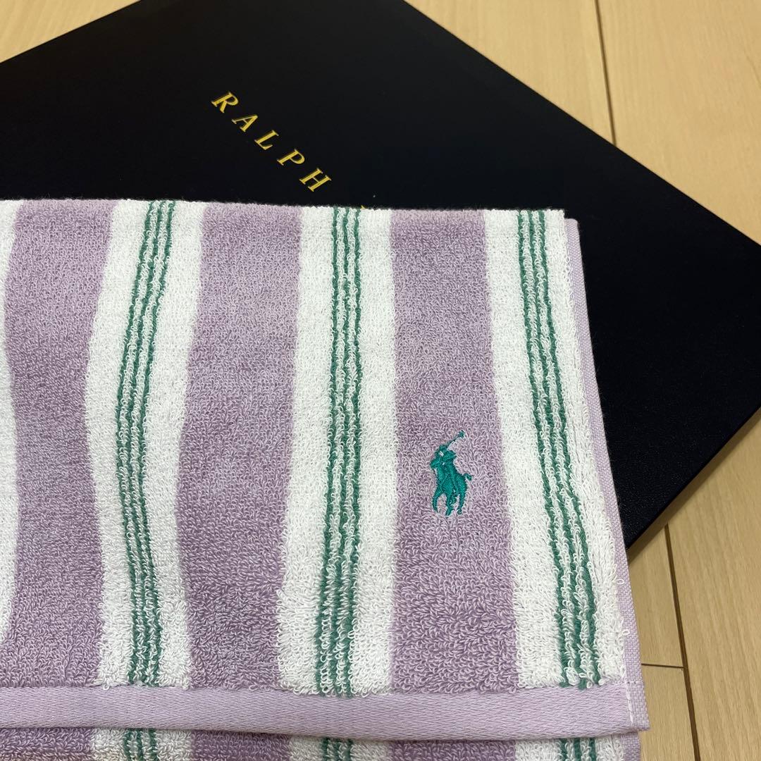 オックスフォードストライプ　ラルフローレン　タオルケット＆フェイスタオルセット