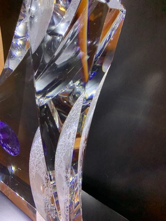 HOYAホヤ【クリスタル・オブジェ】月からの地球　宇宙の神秘eartoon