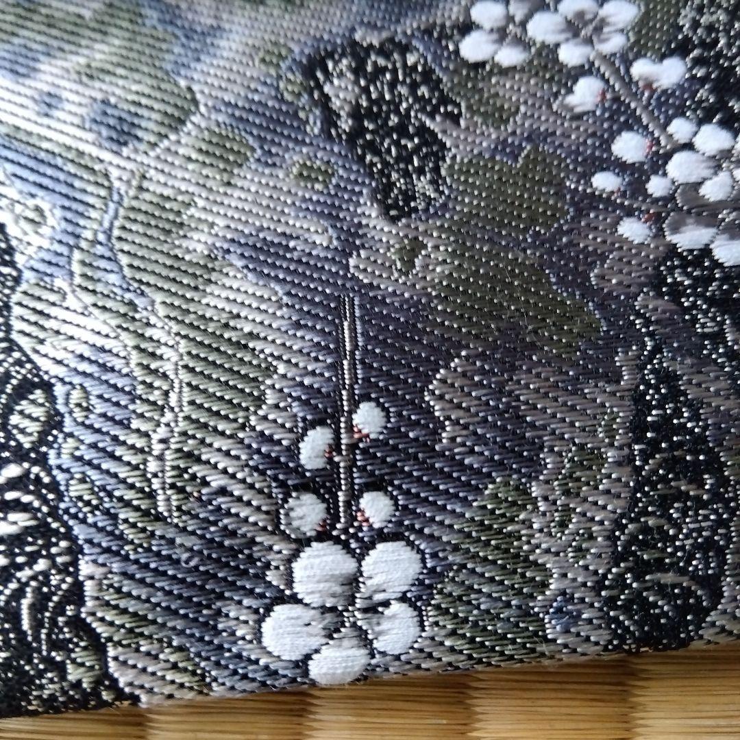 伊藤若冲 美品 正絹袋帯 月と白梅