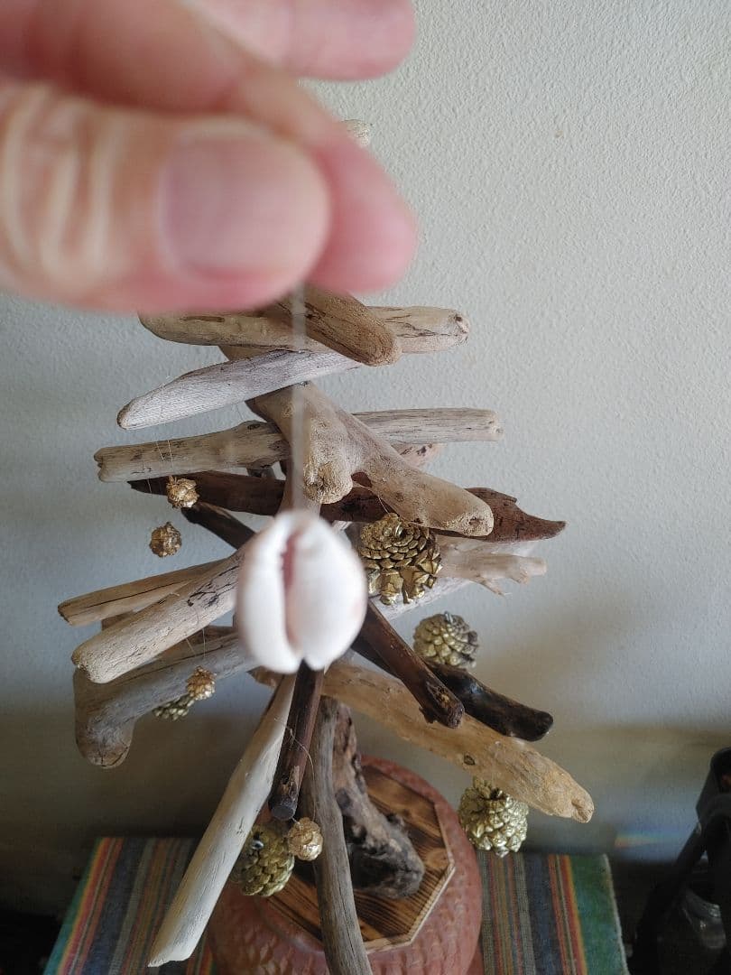 流木クリスマスツリー LEDライト付き