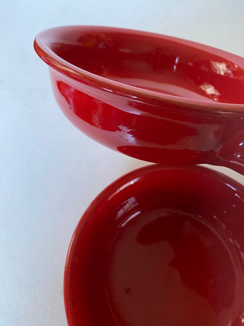 片手　キャセロール鍋　4個　レッド　未使用　赤