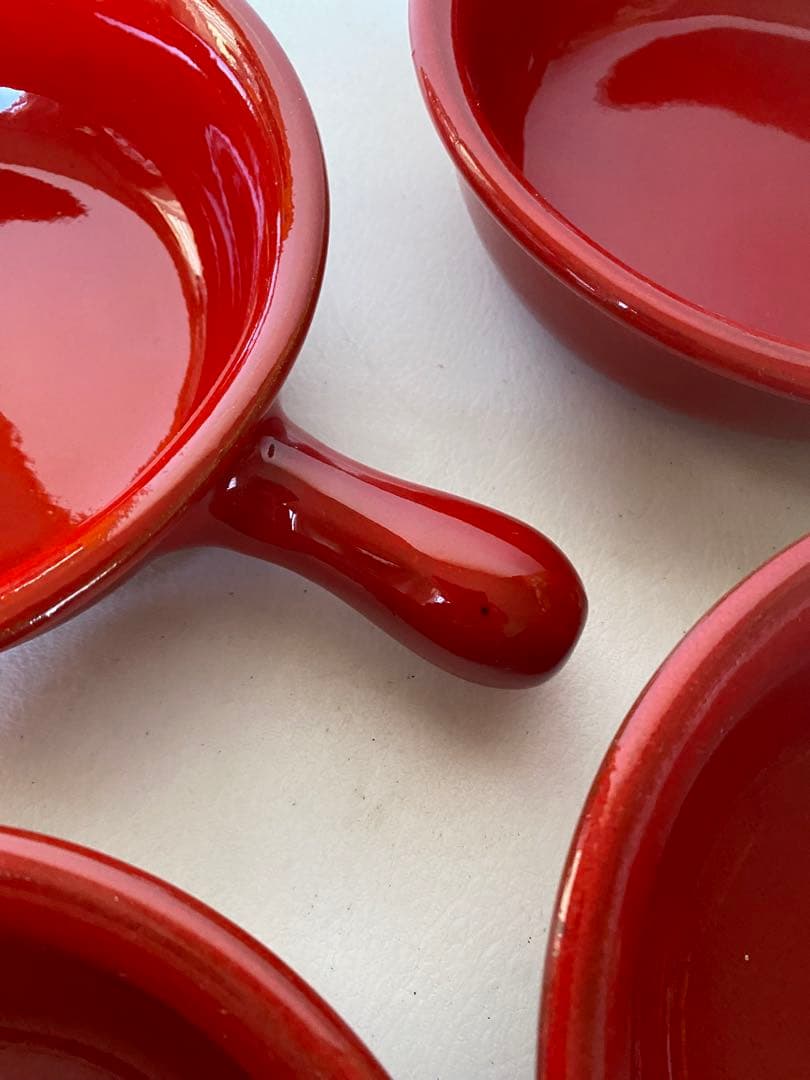 片手　キャセロール鍋　4個　レッド　未使用　赤