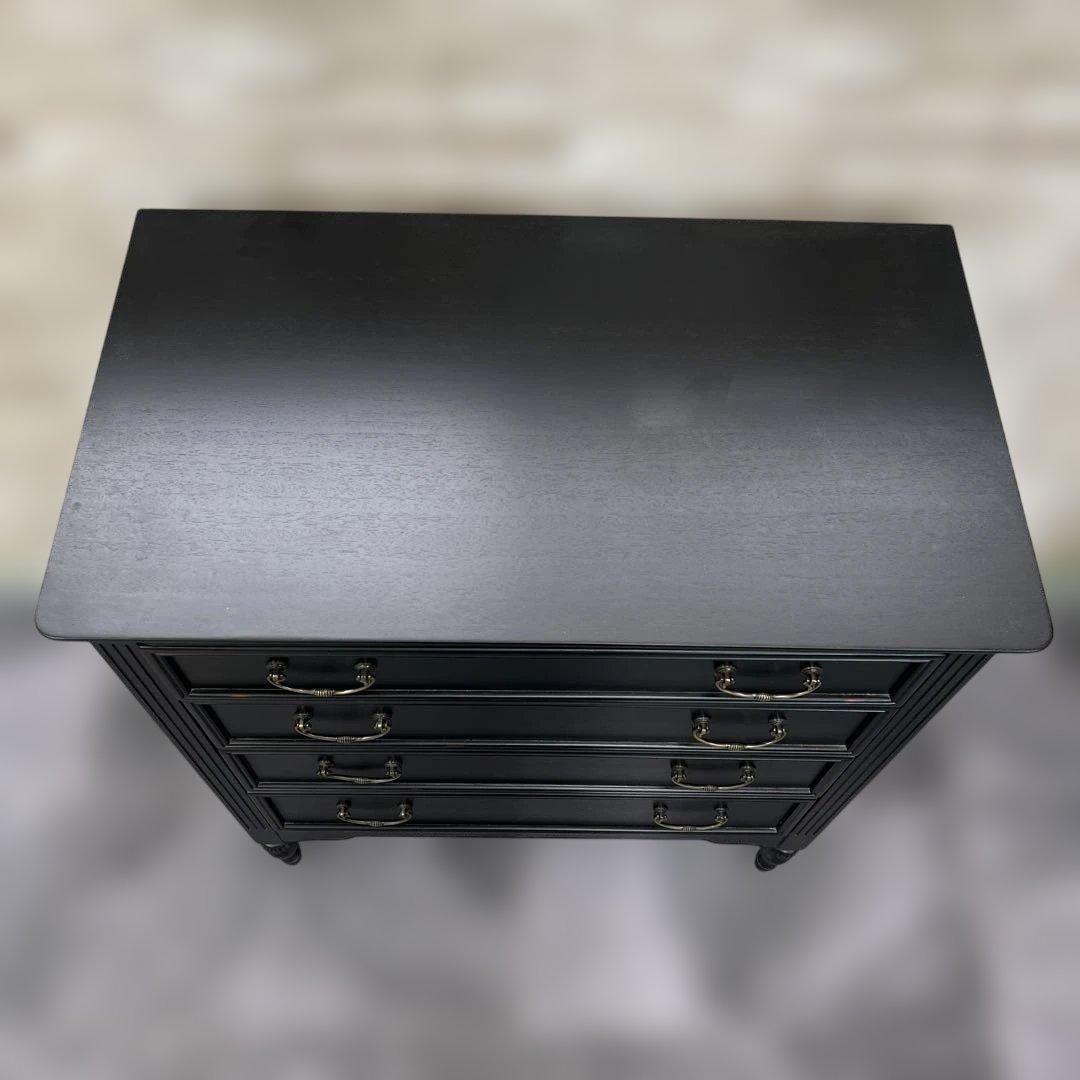 東海家具　TOKAIKAGU チェスト　ノワール70-4 アンバーブラック