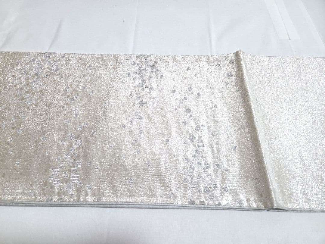 A◆着物くつろぎ 作家物 大久保玄才 銀糸 六通 正絹 フォーマルな袋帯