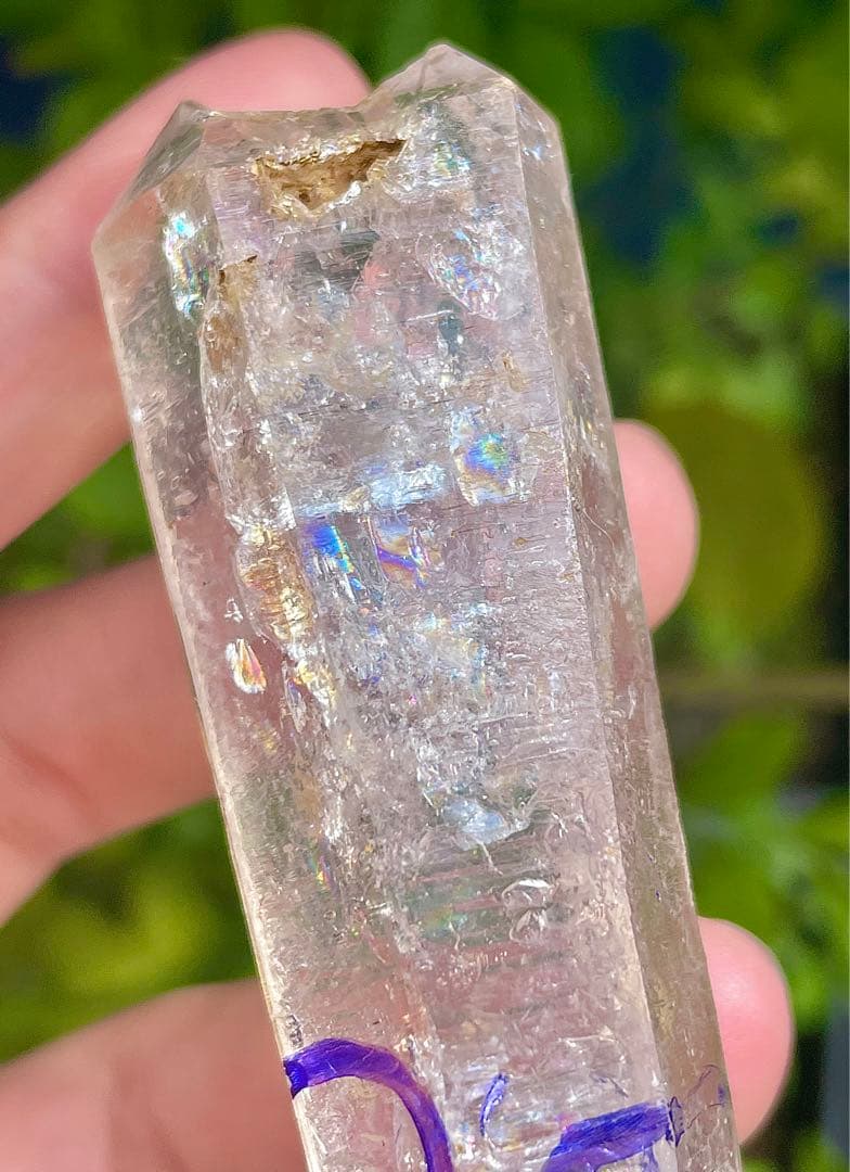 水入り虹入り　ダブルポイント　強いパワー 天然両剣　原石水晶パワーストーン　瞑想