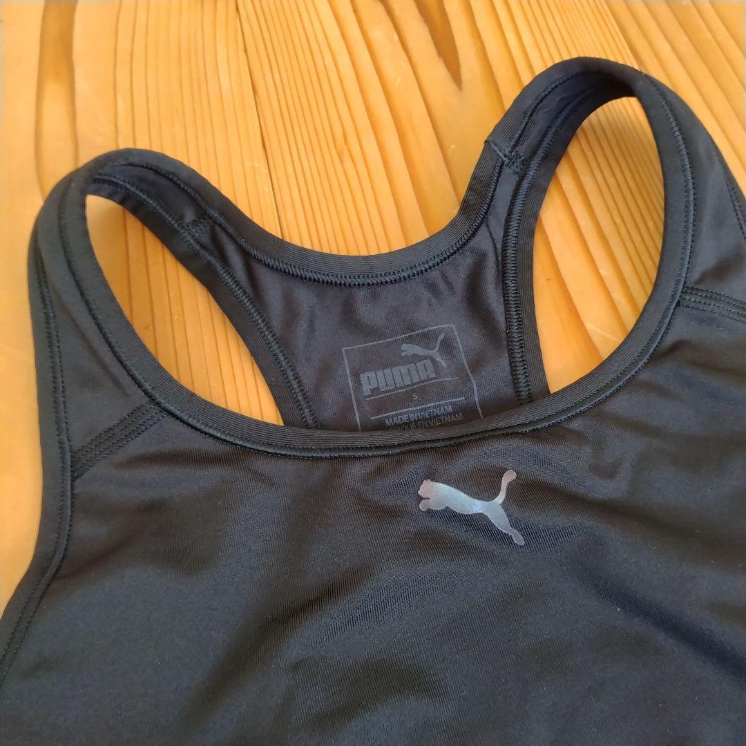 女子陸上ユニフォーム PUMA ブラック ブラトップ パンツのセット