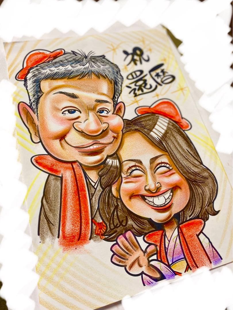 世界で1枚のオーダーメイド似顔絵☆ハイクオリティver☆誕生日★記念日