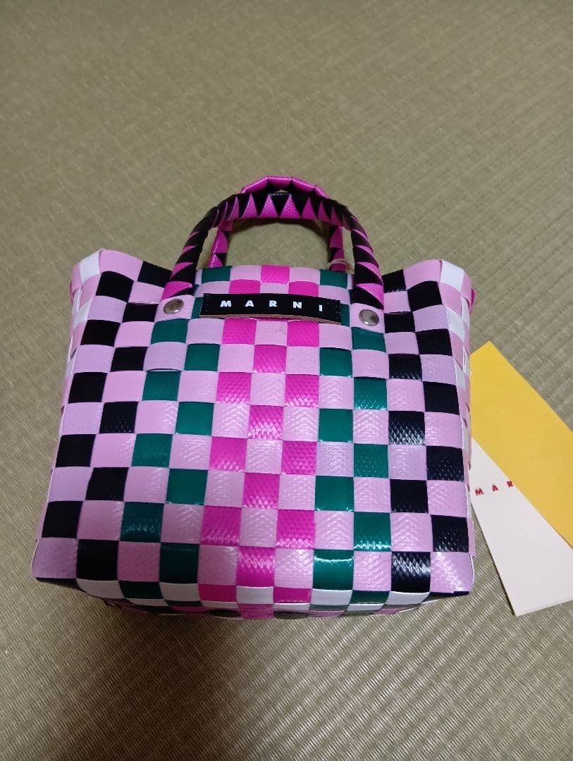 値下げMARNI チェック柄 かごバッグ