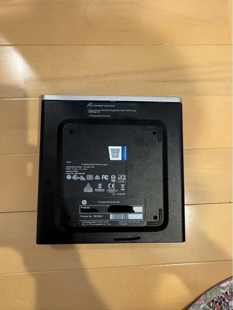 HP EliteDesk 800 G3 Mini i7 (OS 未インストール)
