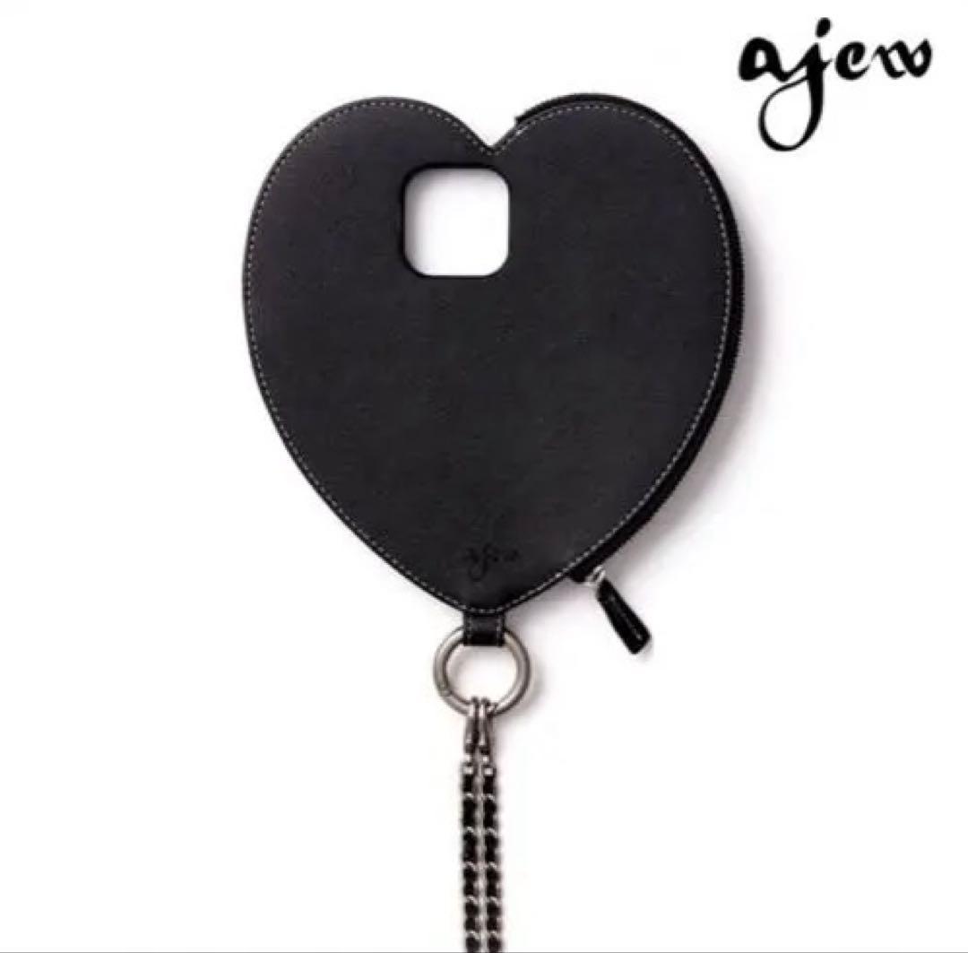 ajew ハート型 iPhone16ケース ブラック