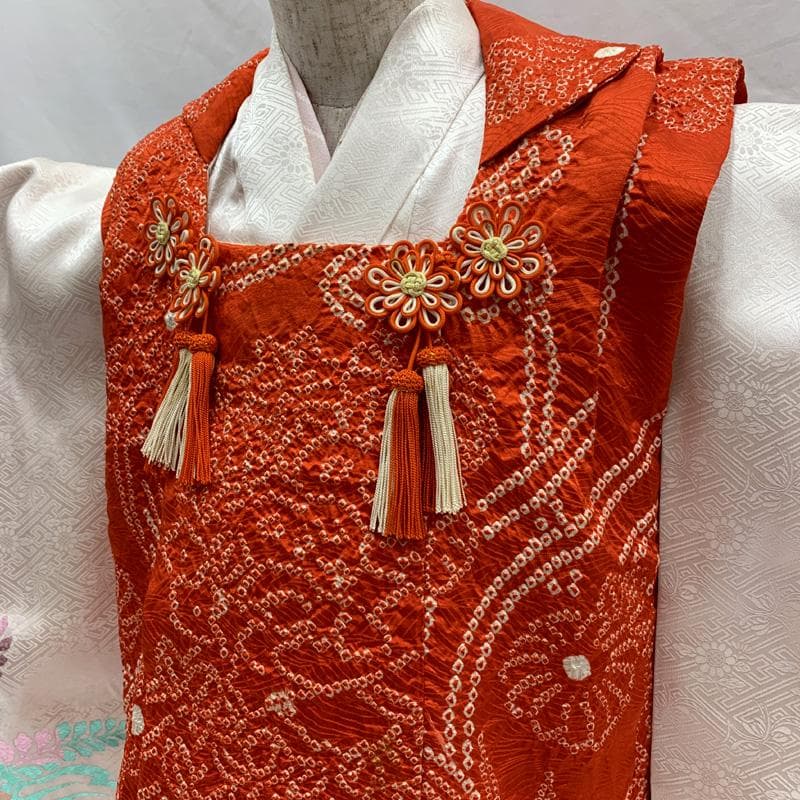 511ag71□七五三 三歳 女児 着物&被布&長襦袢 総刺繍 鳳凰 桐□良好