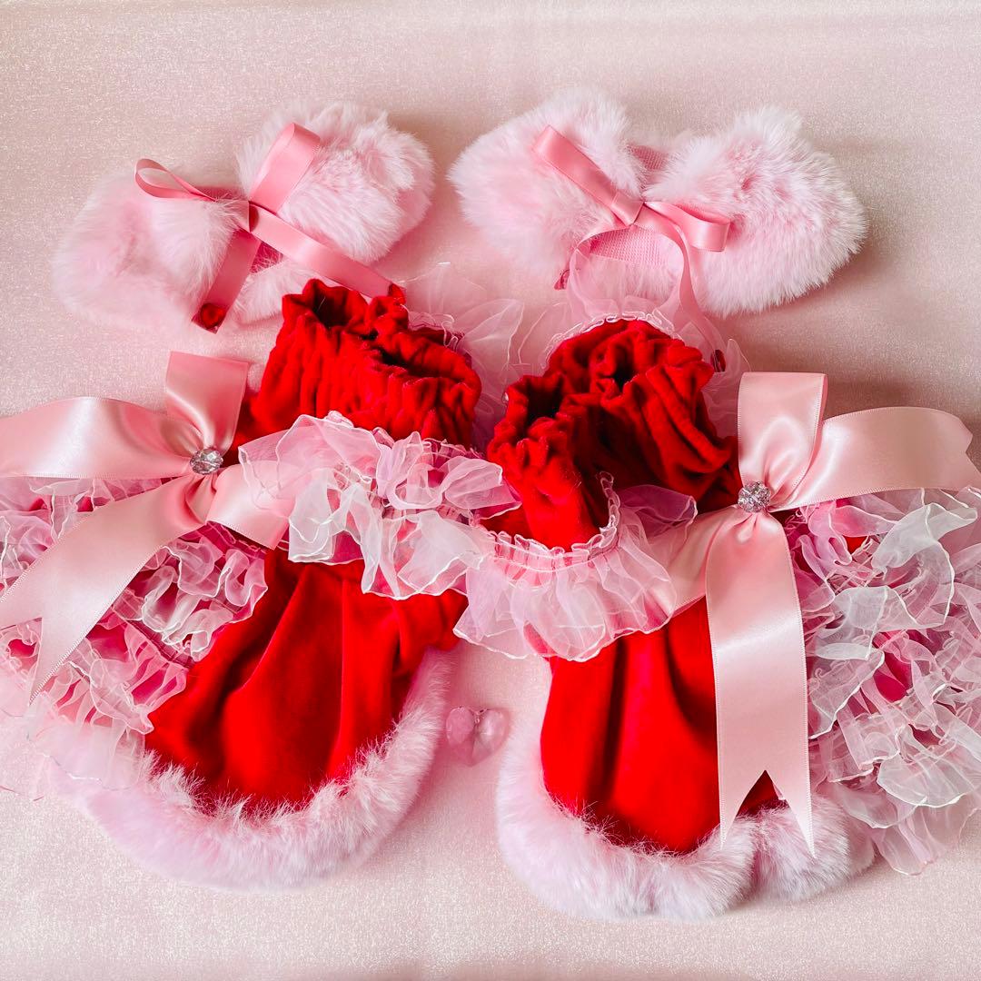 ふわふわゴージャスおめかしドレス♡ファーケープ付き♡　犬服　ハンドメイド