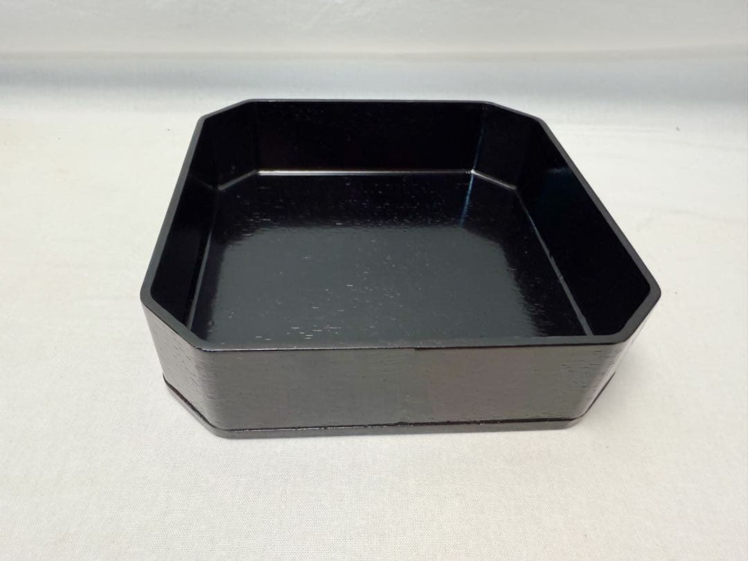 ほぼ未使用 茶道具 木製 柿合黒塗 5段縁高重 元箱