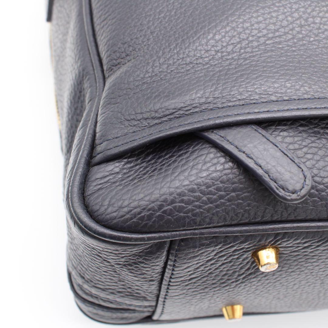 【美品】CIMABUE ビジネスバッグ ブリーフケース レザー 2WAY 紺色