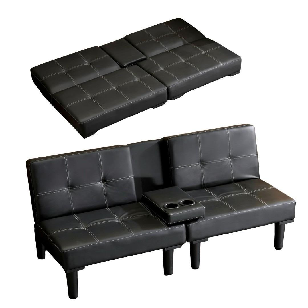 ソファベッド ソファ 2人掛け ベッド カップホルダー付き リクライニングソファ