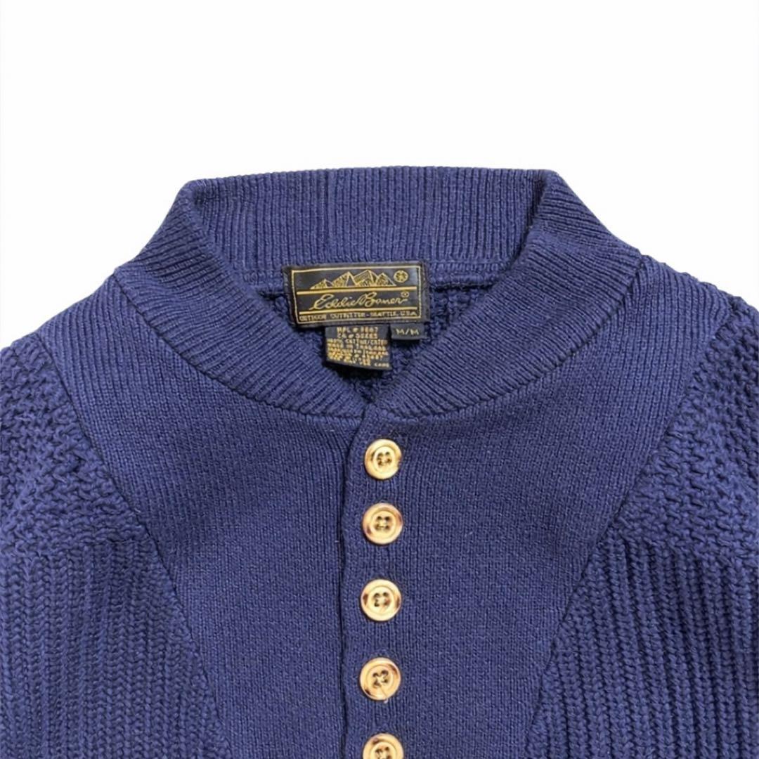 80s eddie bauer エディーバウアー　ヘンリーネック　コットンニット