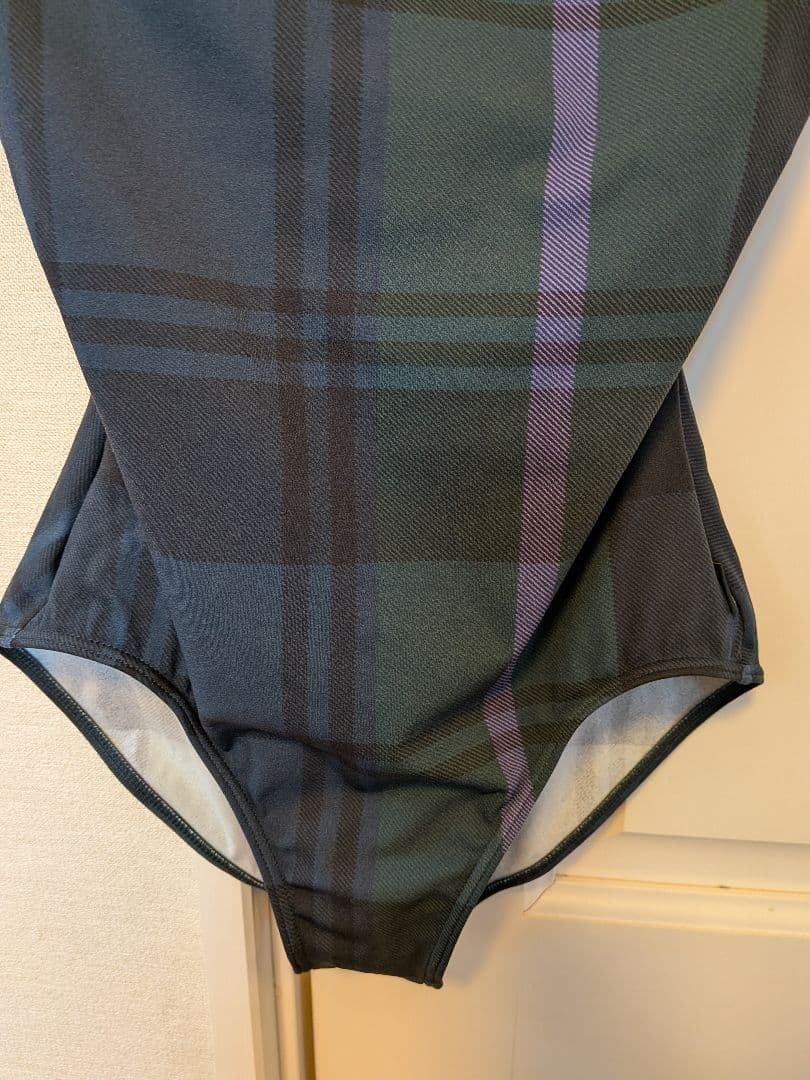 チェック柄ノースリーブレオタード