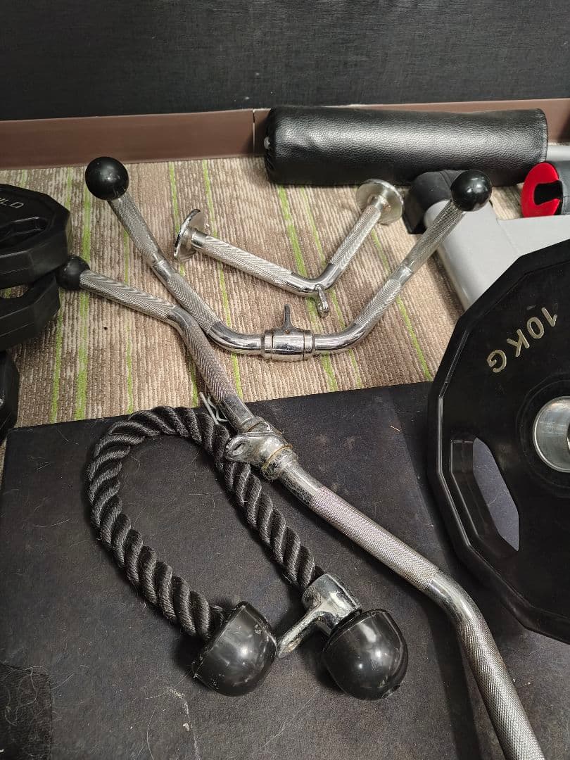 タフスタッフ　cpr-265 バーベルラックとベンチセット　プレートもあり！