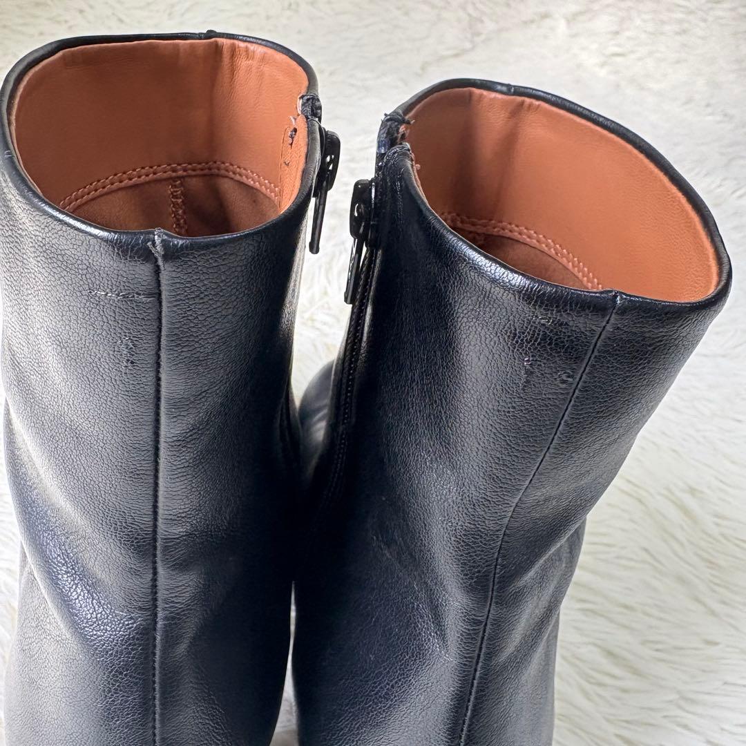 todayful Square Short Boots 38 ブーツ 黒　レザー