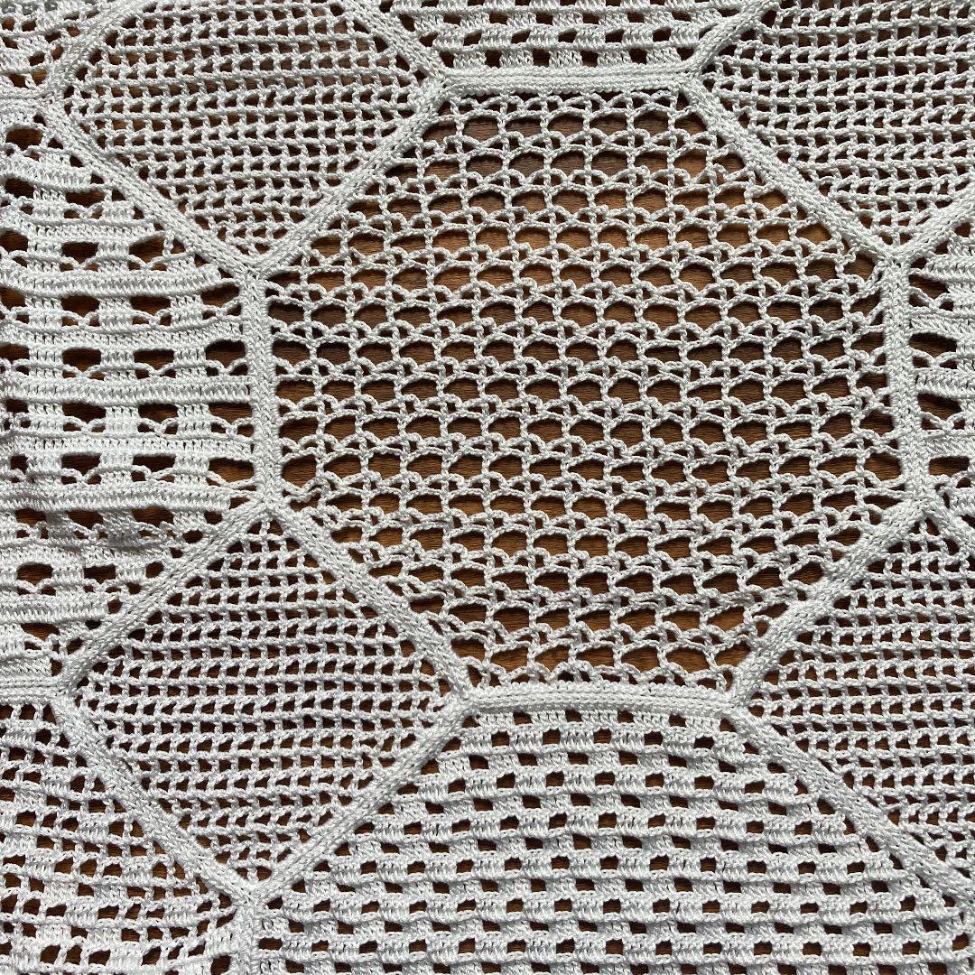 クロッシェレース テーブルクロス マルチカバー 135×148cm程度