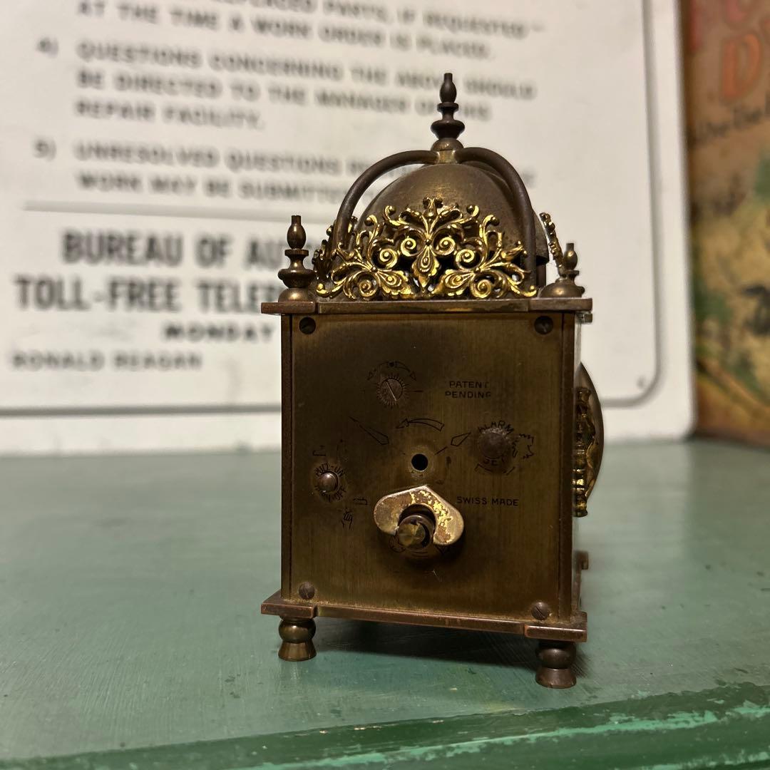 ヴィンテージ Swiza スウィザ 置時計 手巻き ゴールド スイス製 真鍮