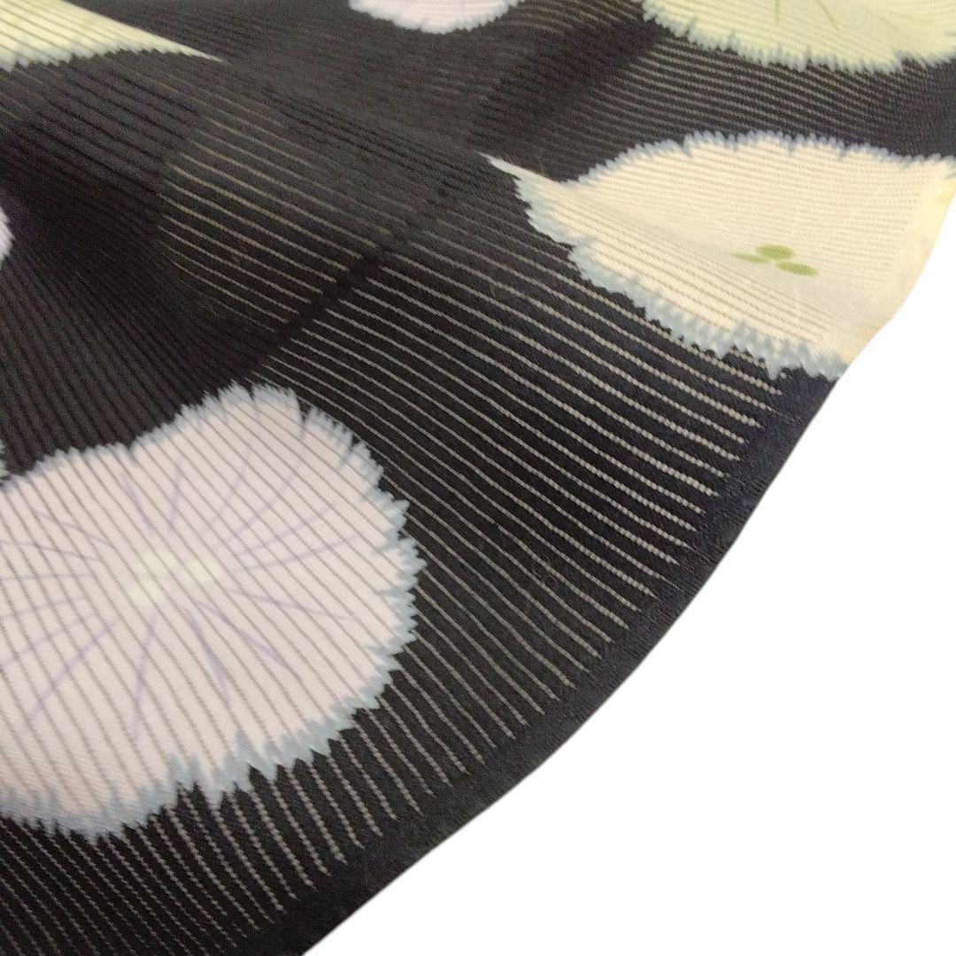 紫織庵　大正友禅　綿絽　絽　浴衣　反物　着物　黒　#7